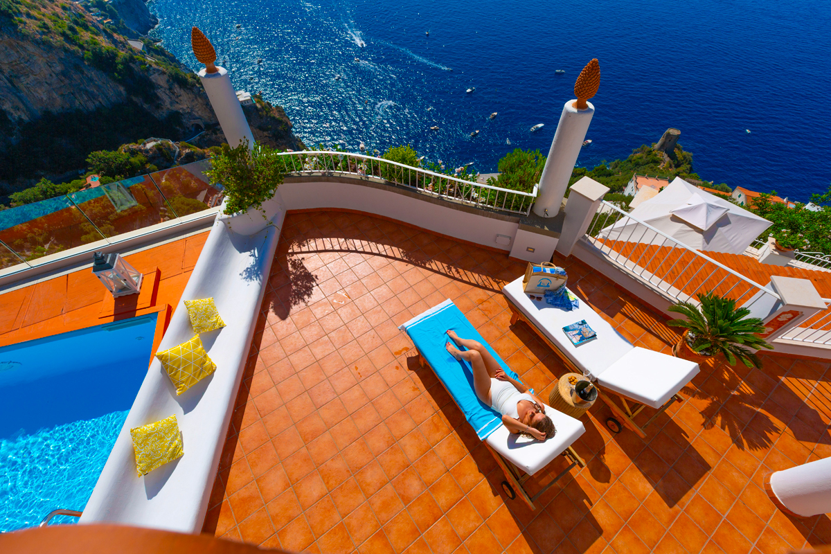 Panoramic pool of Villa Poesia in Praiano, Amalfi Coast